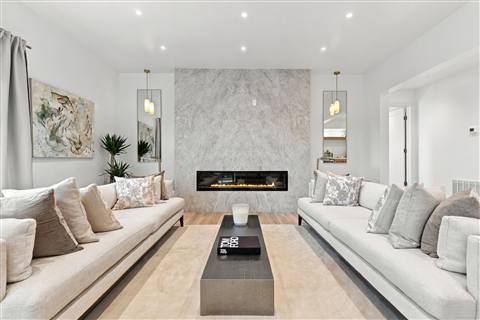 Living room · fireplace view